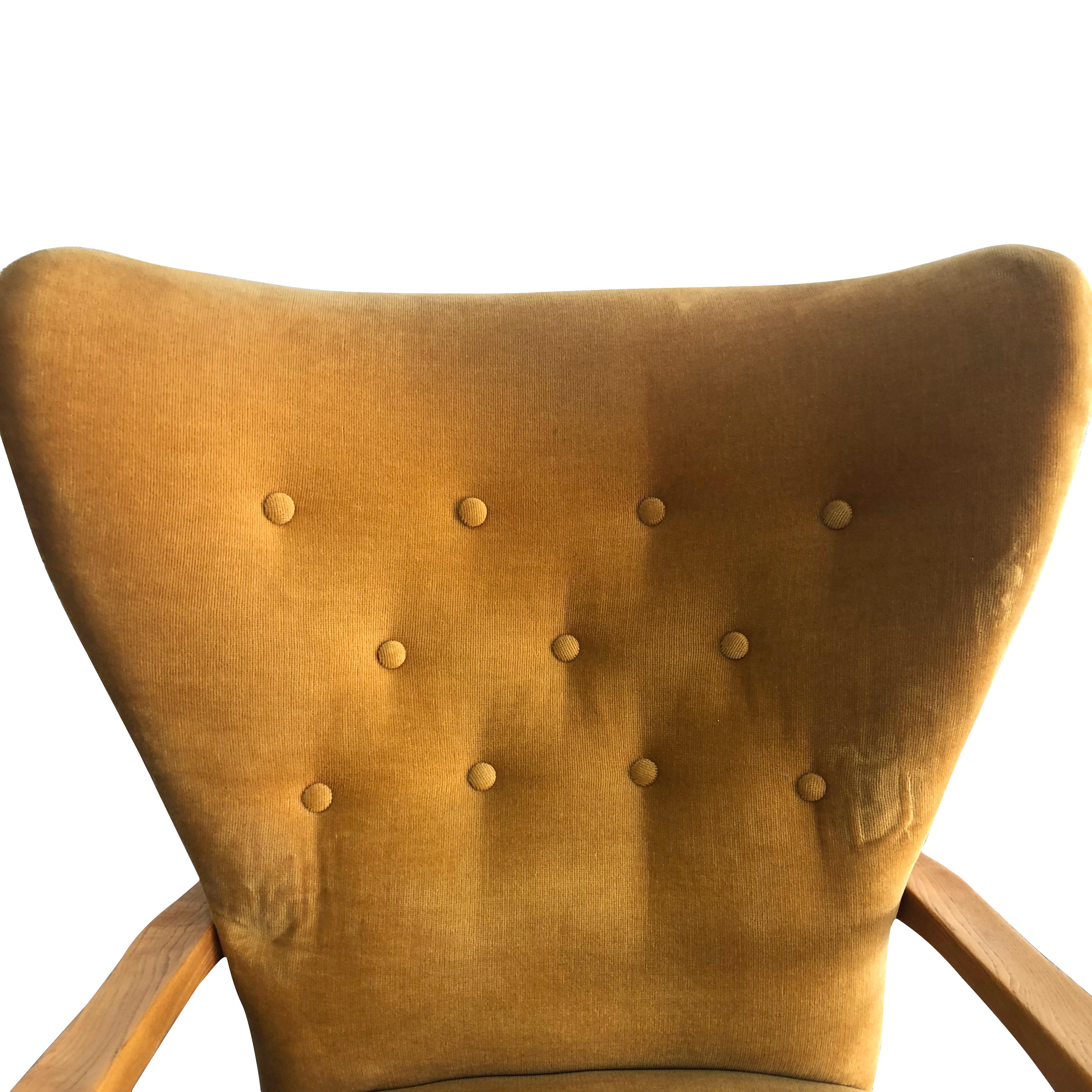 Birch 20th Century Pair of Swedish Wingback Lounge Chairs