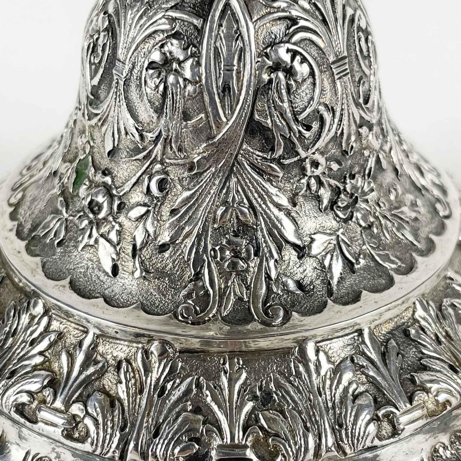 Argento Coppia di candelieri in argento svizzero del XX secolo con teste di indiani nativi americani in vendita