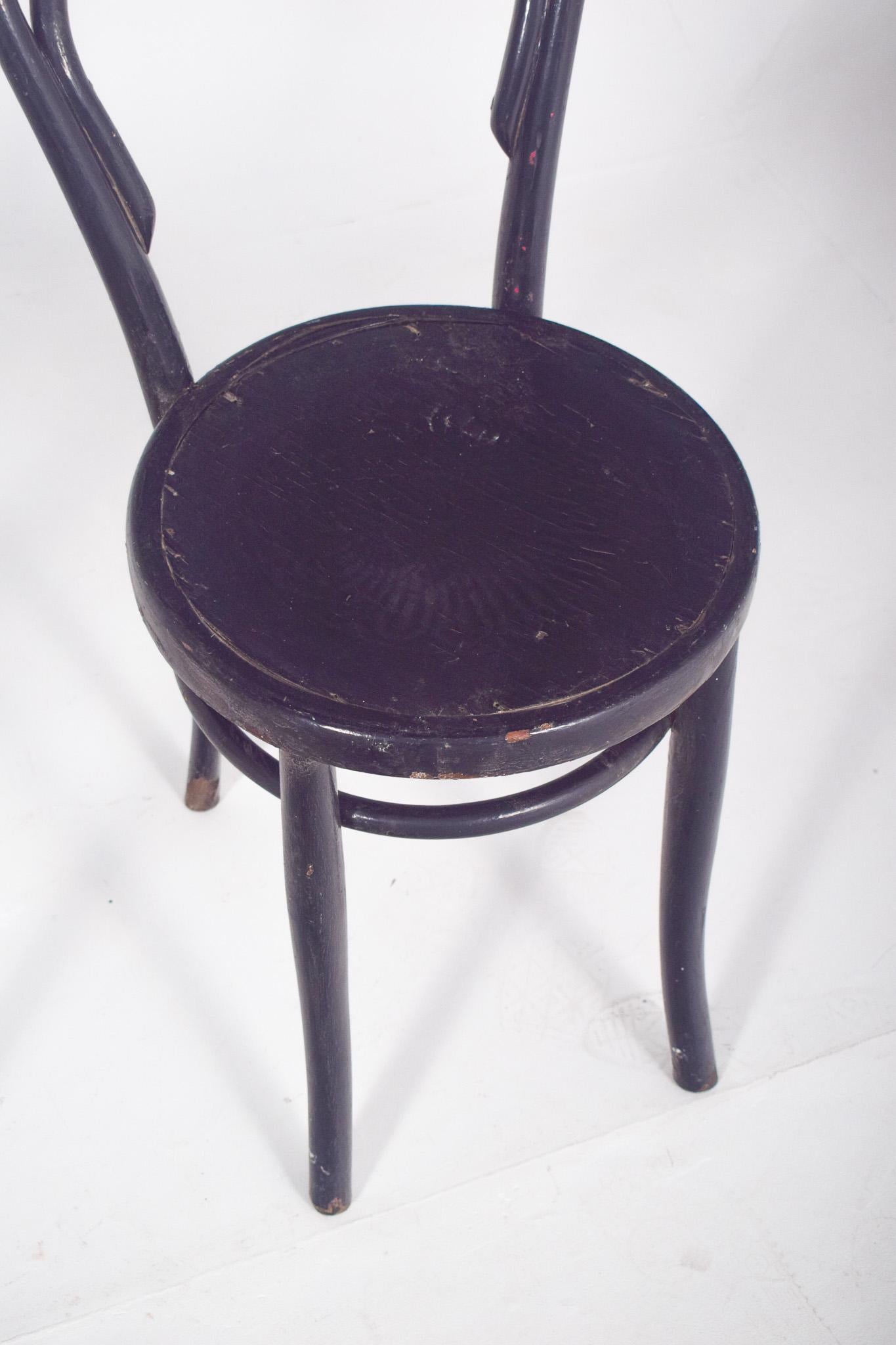 Early 20th Century 20th Century Pair of Thonet-Style Painted Chairs For Sale