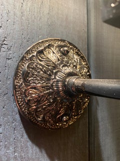 Pair of Torches Wall Lamp in Black Nickel Bronze and Rock Crystal