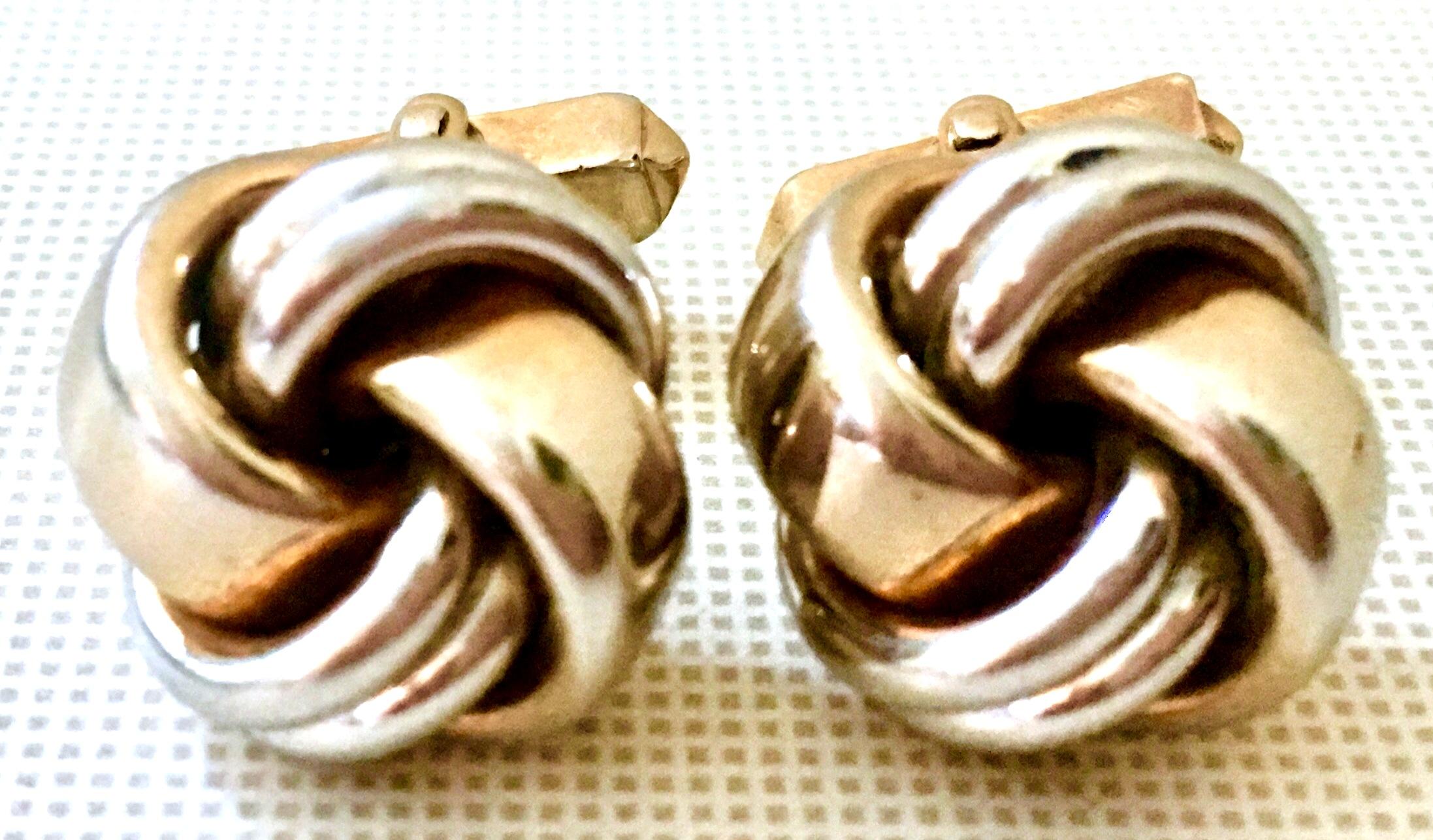 20th Century Pair Of Two-Tone, silver & gold plated 