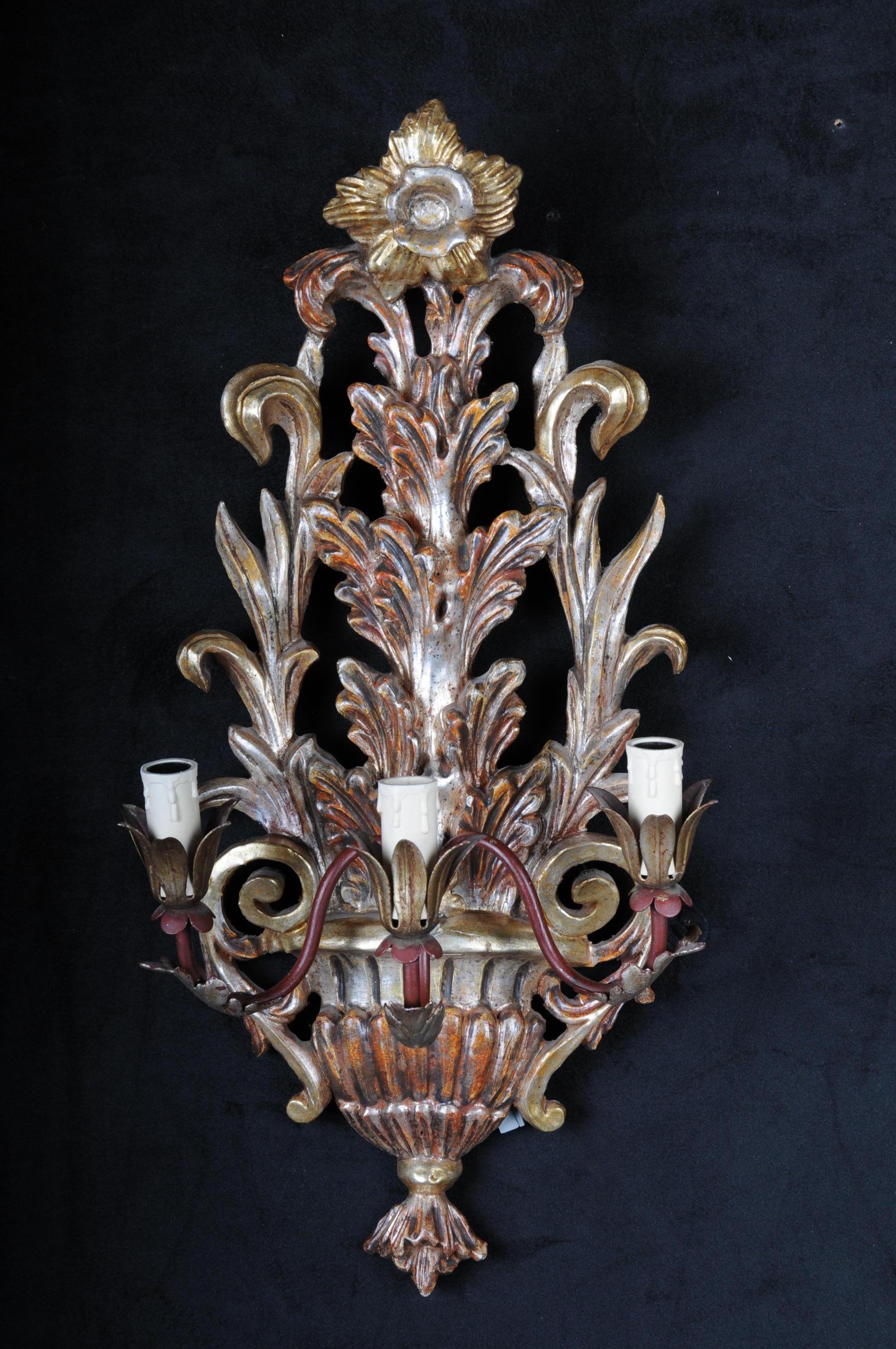Italian 20th Century Pair of Venetian Wall Sconces, Italy For Sale