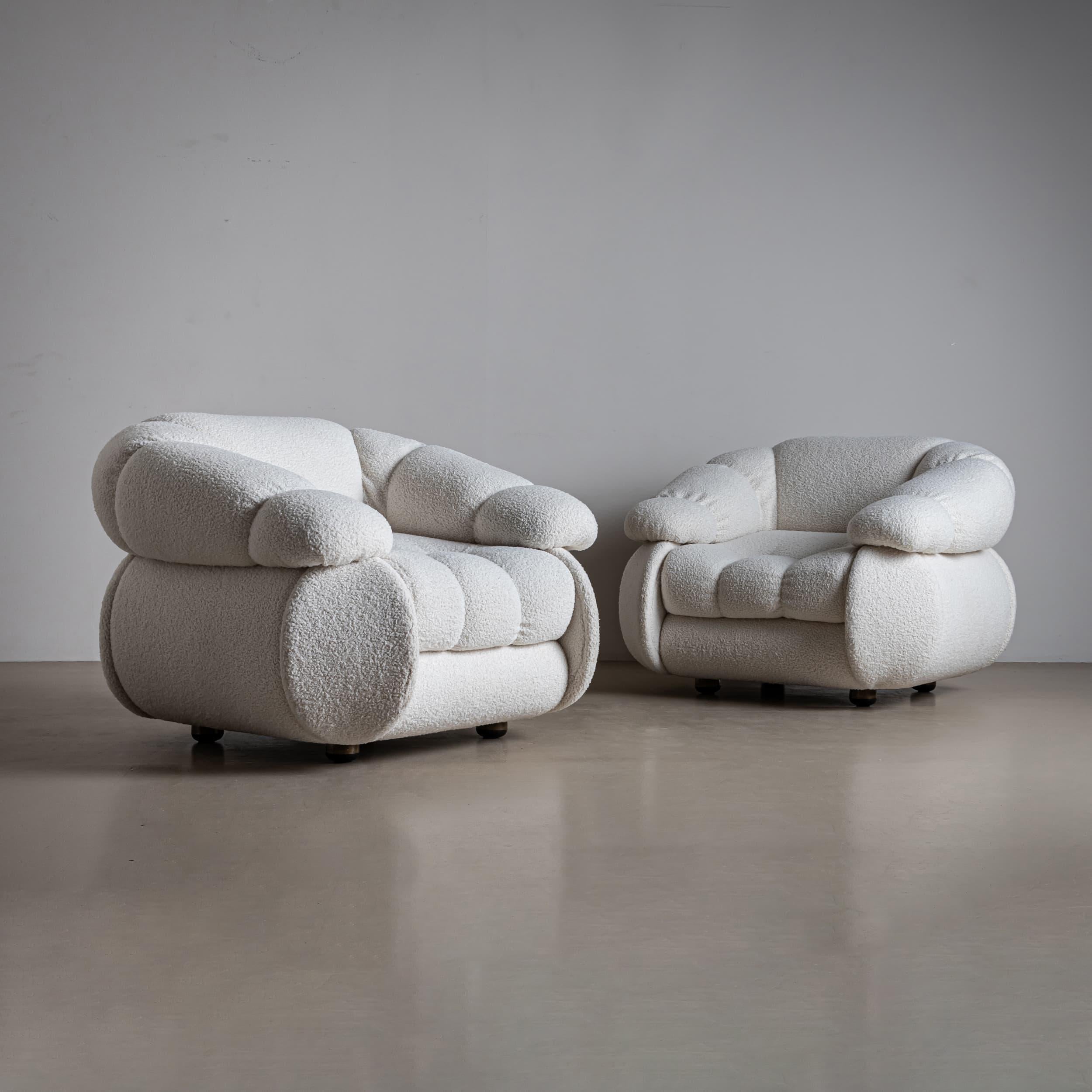 italien Paire de chaises longues blanches du 20e siècle par Adriano Piazzesi, Italie en vente