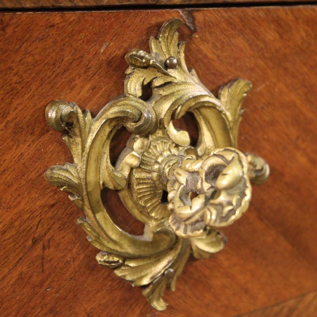 20th Century Palisander Mahogany Wood Marble French Napoleon III Bureau, 1870s For Sale 6