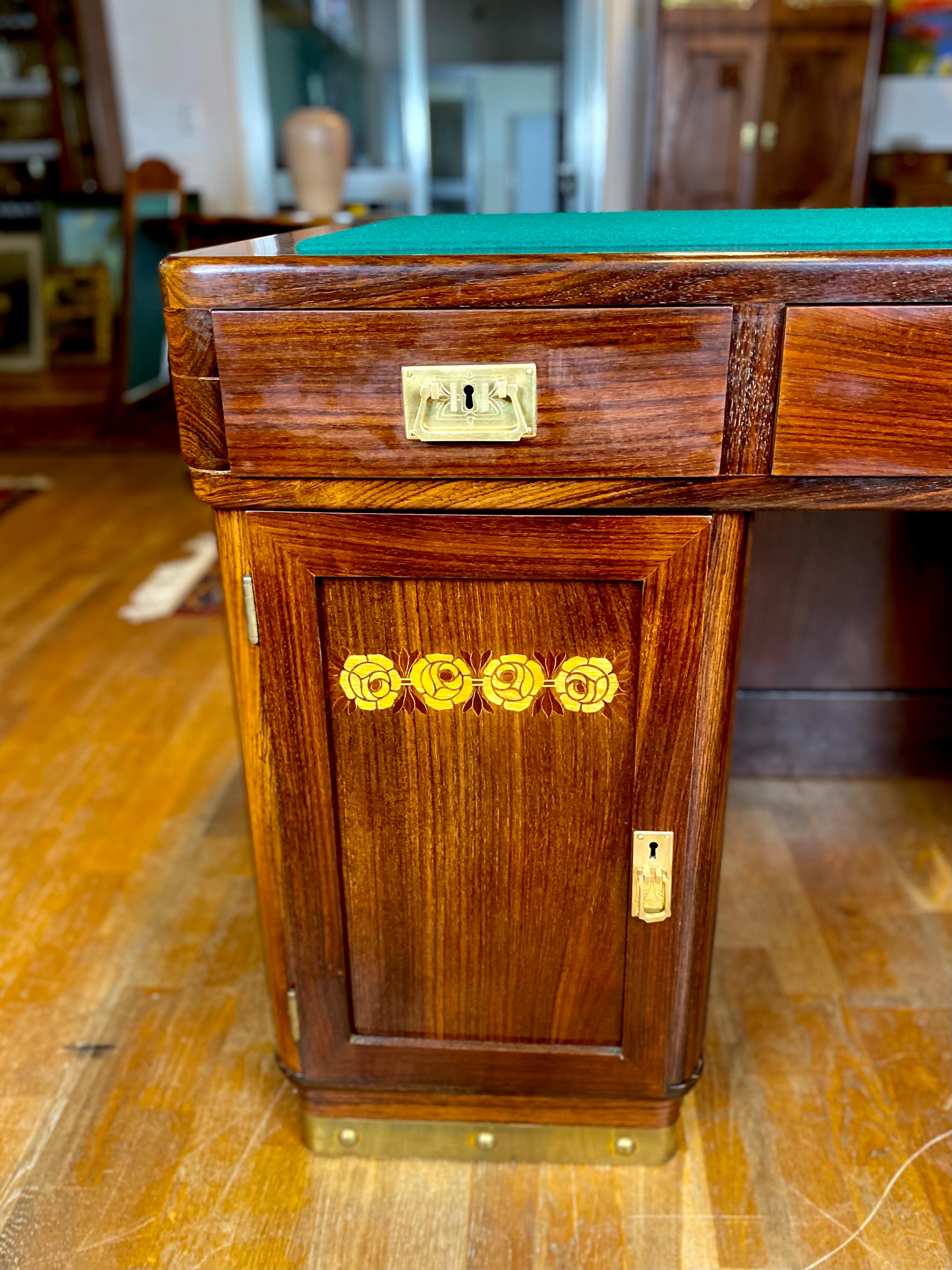 20th Century Palisander Writing Desk with Armchair Art Nouveau, Austria ca. 1905 In Good Condition In Lichtenberg, AT