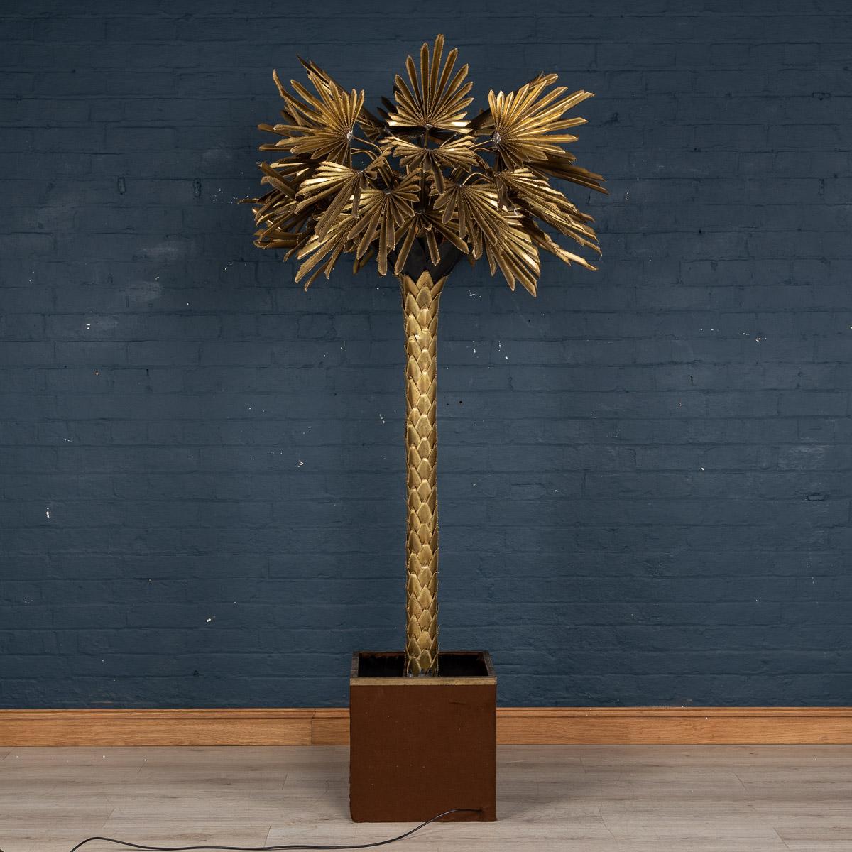 Brass 20th Century Palm Tree Floor Lamp by Maison Jansen, France, circa 1970 For Sale