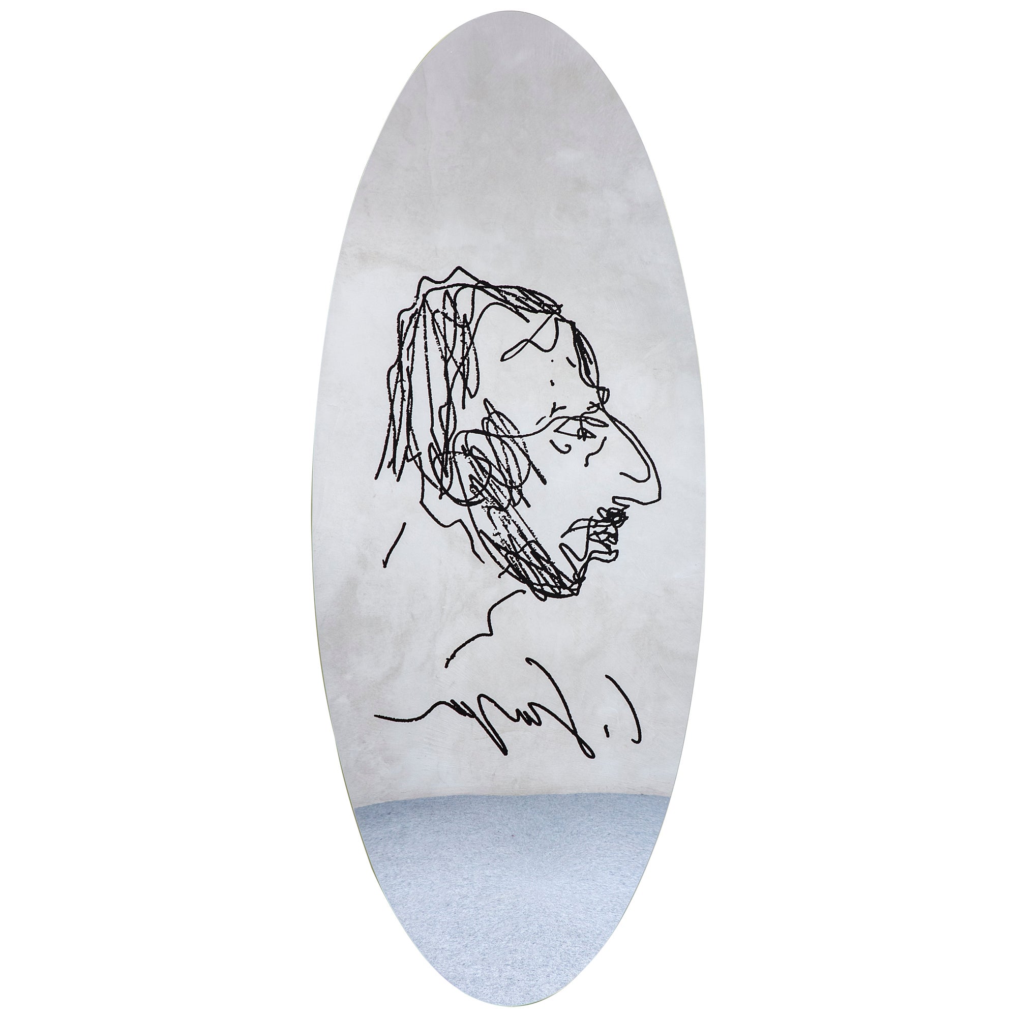 Espejo panel del siglo XX con autorretrato de Carlo Scarpa para Gavina en venta
