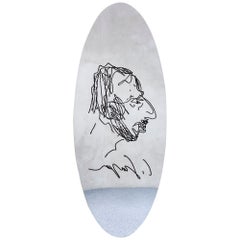 Paneelspiegel des 20. Jahrhunderts mit Autoporträt von Carlo Scarpa für Gavina