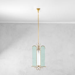 20th Century Paolo Buffa Crystal Pendant Lamp 1930