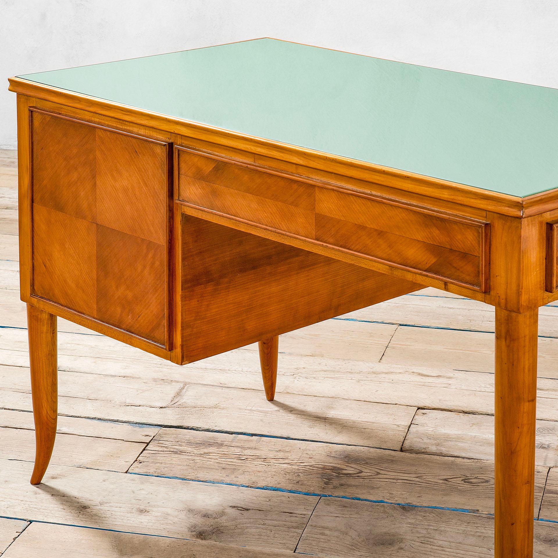 Mid-Century Modern 20th Century Paolo Buffa Desk and Chair in Wood for Lietti, 50s For Sale
