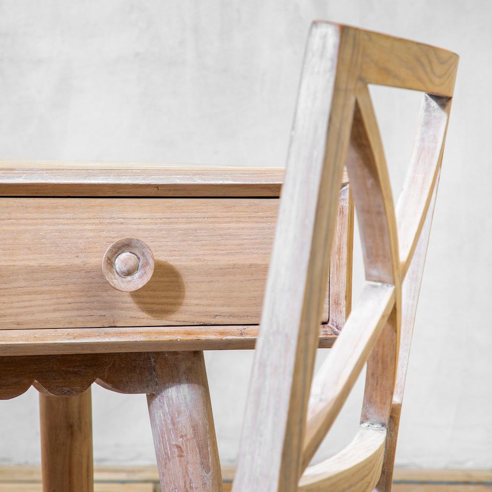 20th Century, Paolo Buffa Desk and Chair in Wood In Good Condition For Sale In Turin, Turin
