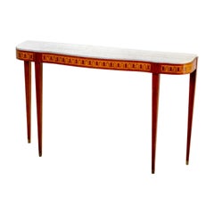 20th Century, Paolo Buffa Wooden Console with Marble Top