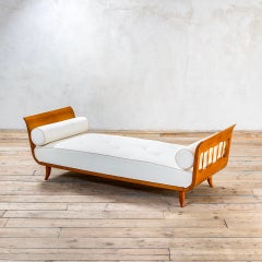 20th Century Paolo Buffa Wooden Daybed with White Mattress for Lietti, 1950s