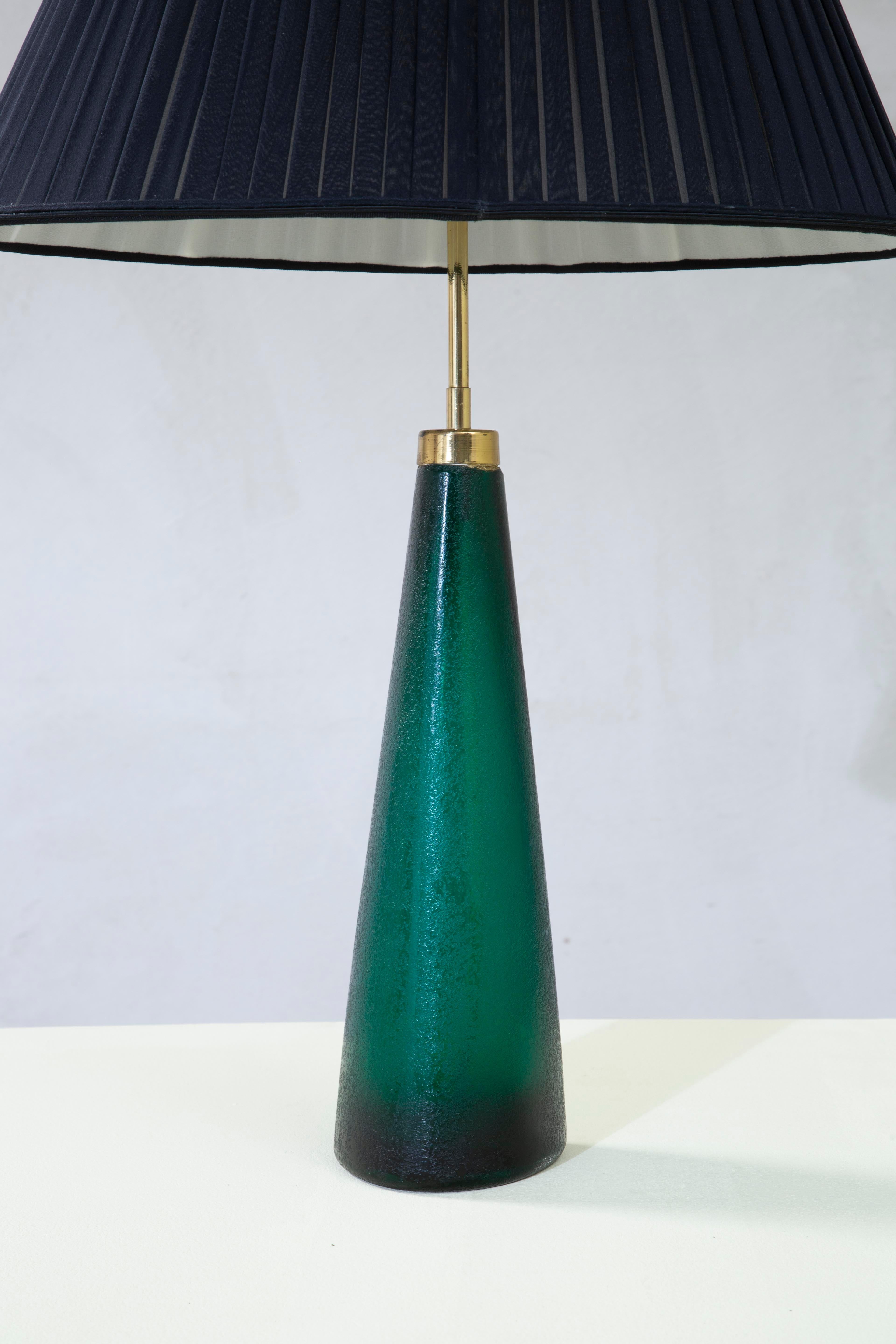 20th Century, Paolo Venini Glass and Frabric Table Lamp in vendita 3