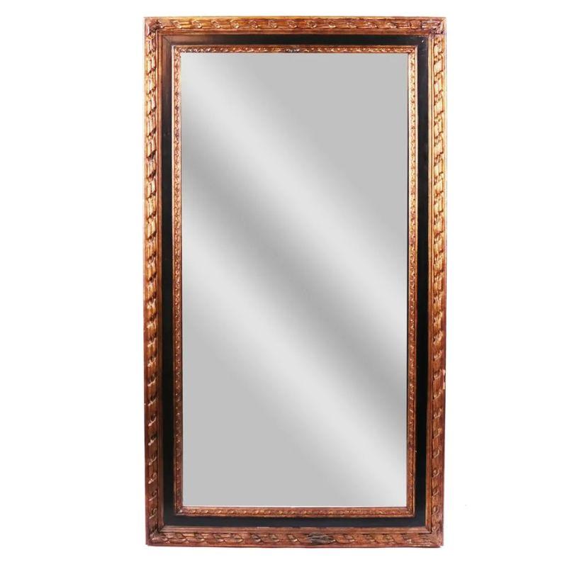 20ième siècle Miroir en bois doré et ébénisterie du XXe siècle en vente