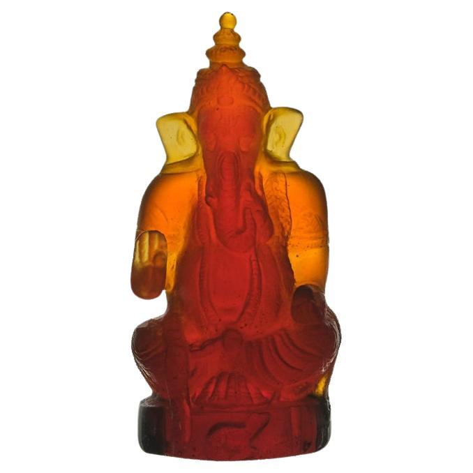 20th Century Pate de Verre Glass Sculpture entitled "Ganesh" by Daum Glass en venta