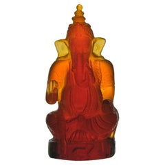 Pate de Verre-Glasskulptur des 20. Jahrhunderts mit dem Titel "Ganesh" von Daum Glass