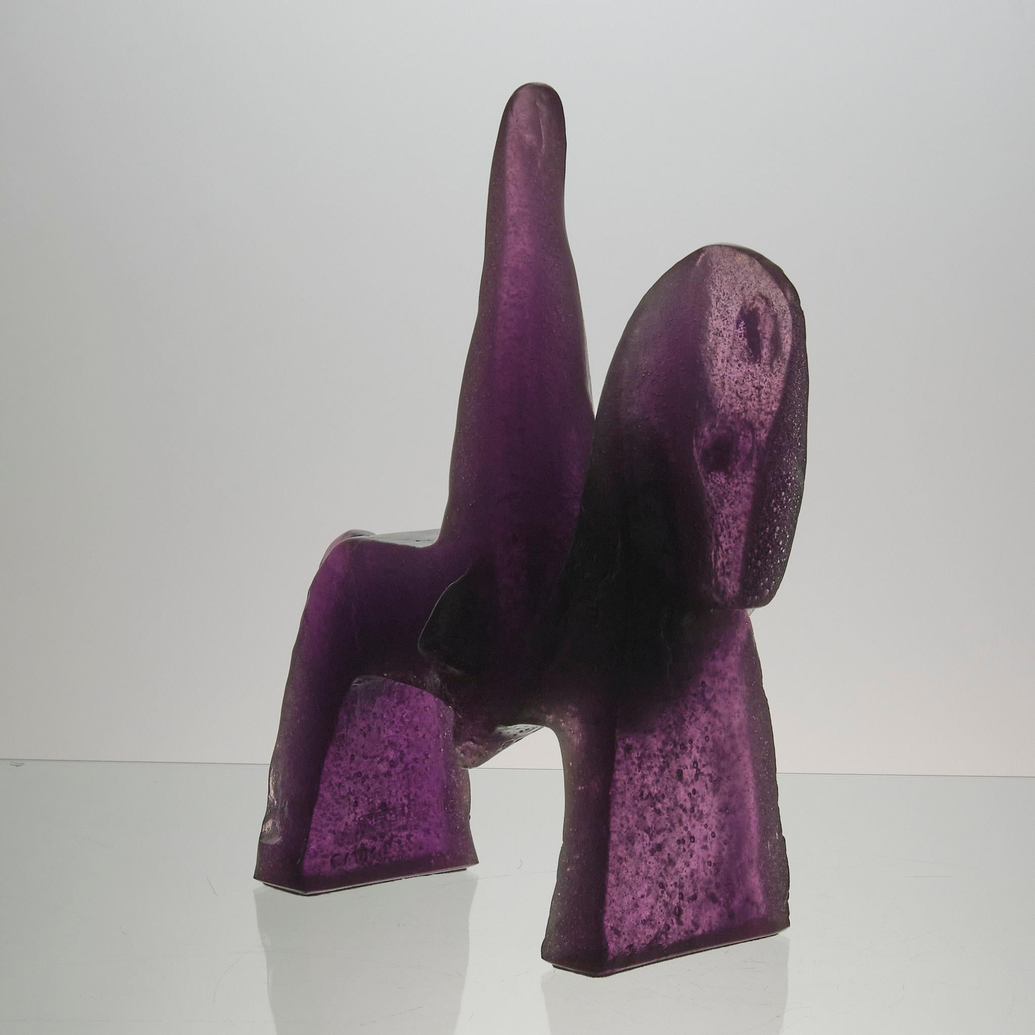 Scultura in vetro Pate de Verre del XX secolo intitolata 