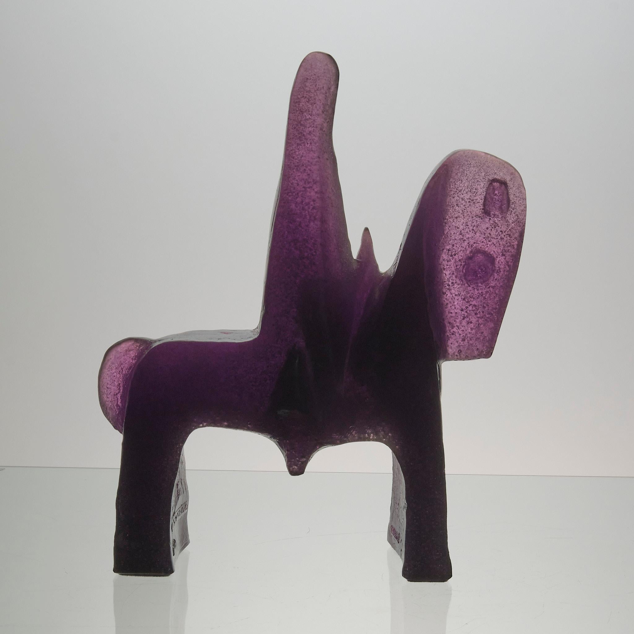 Vetro Scultura in vetro Pate de Verre del XX secolo intitolata 