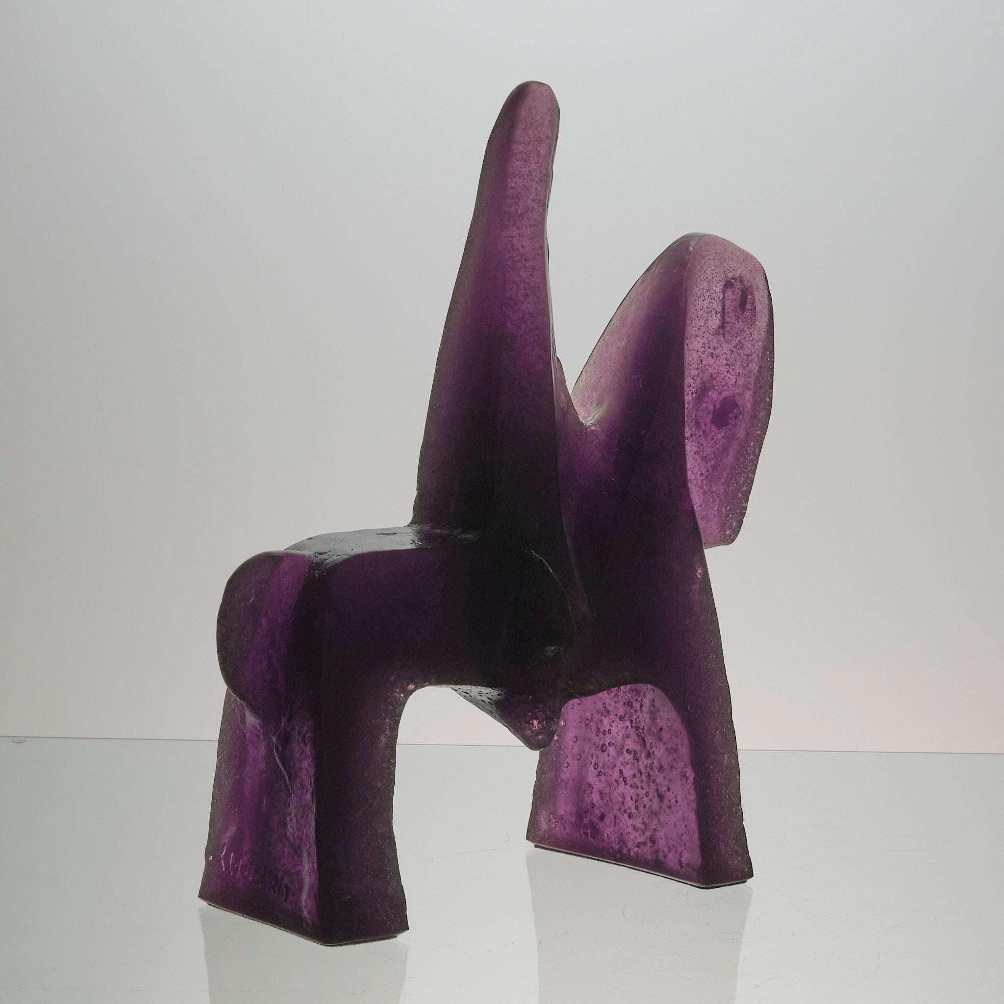 Scultura in vetro Pate de Verre del XX secolo intitolata 