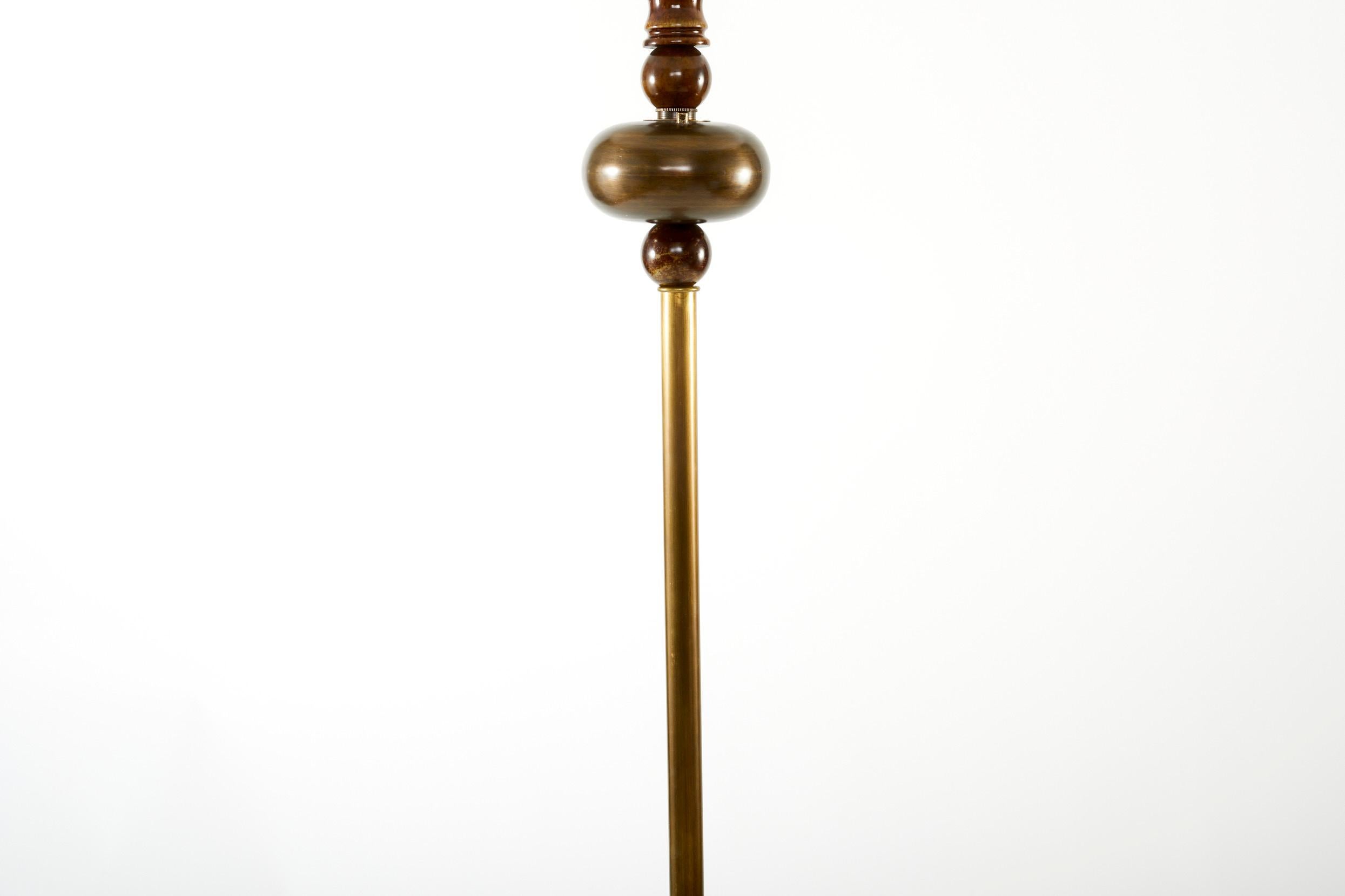 20th Century Patinated Bronze Floor Lamp In Good Condition For Sale In Tarry Town, NY