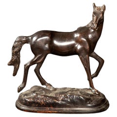 20th Century Patinated Bronze Sculpture of a Stallion