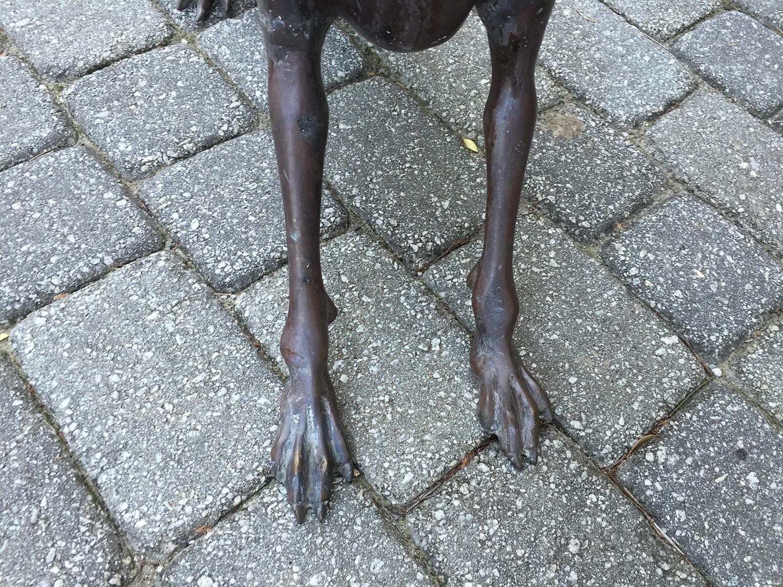 20th Century Patinated Bronze Whippet Dog For Sale 6