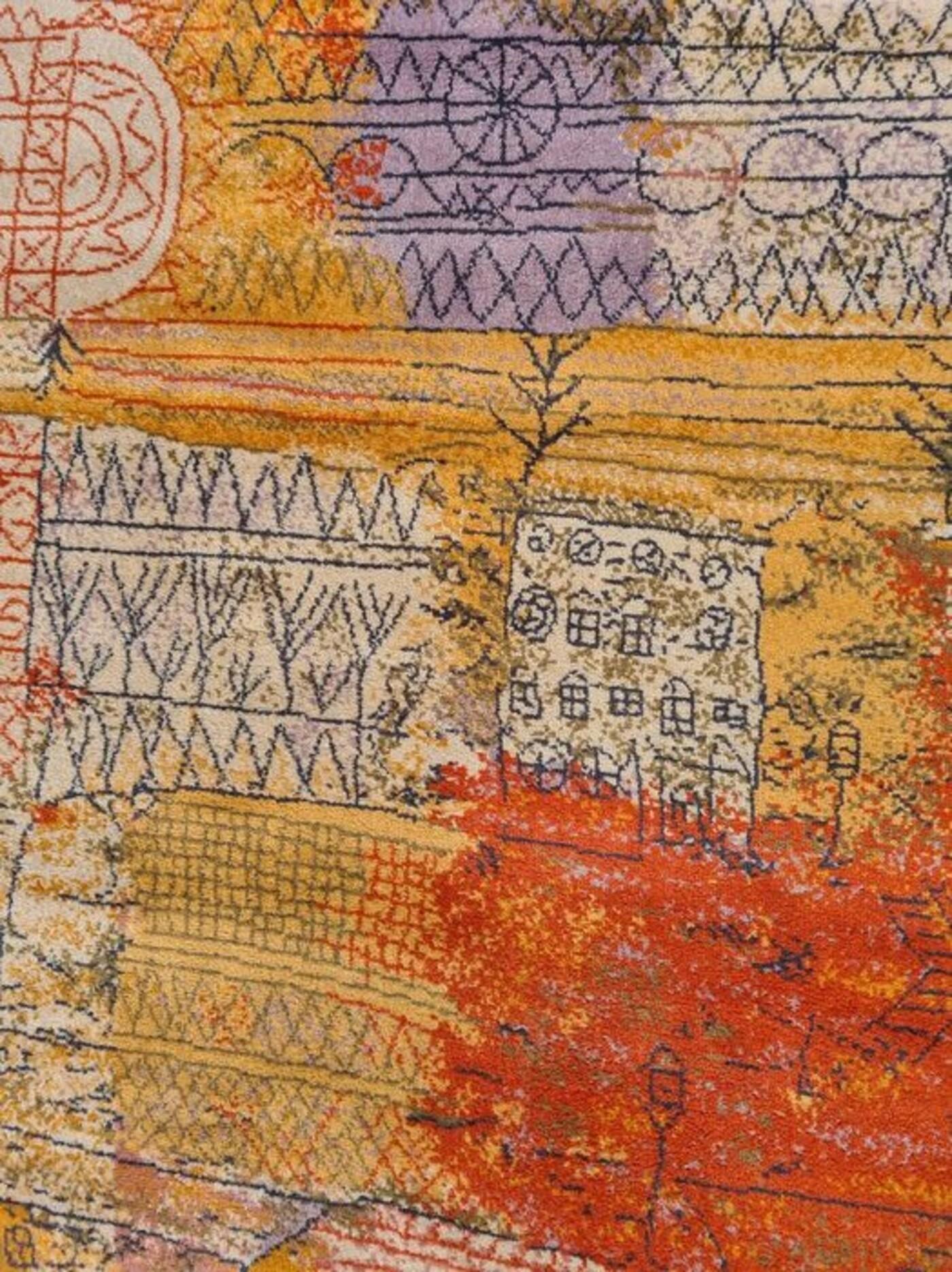 Skandinavischer Vintage-Teppich „Florentinische Villenviertel“ von Paul Klee aus dem 20. Jahrhundert (Maschinell gefertigt) im Angebot