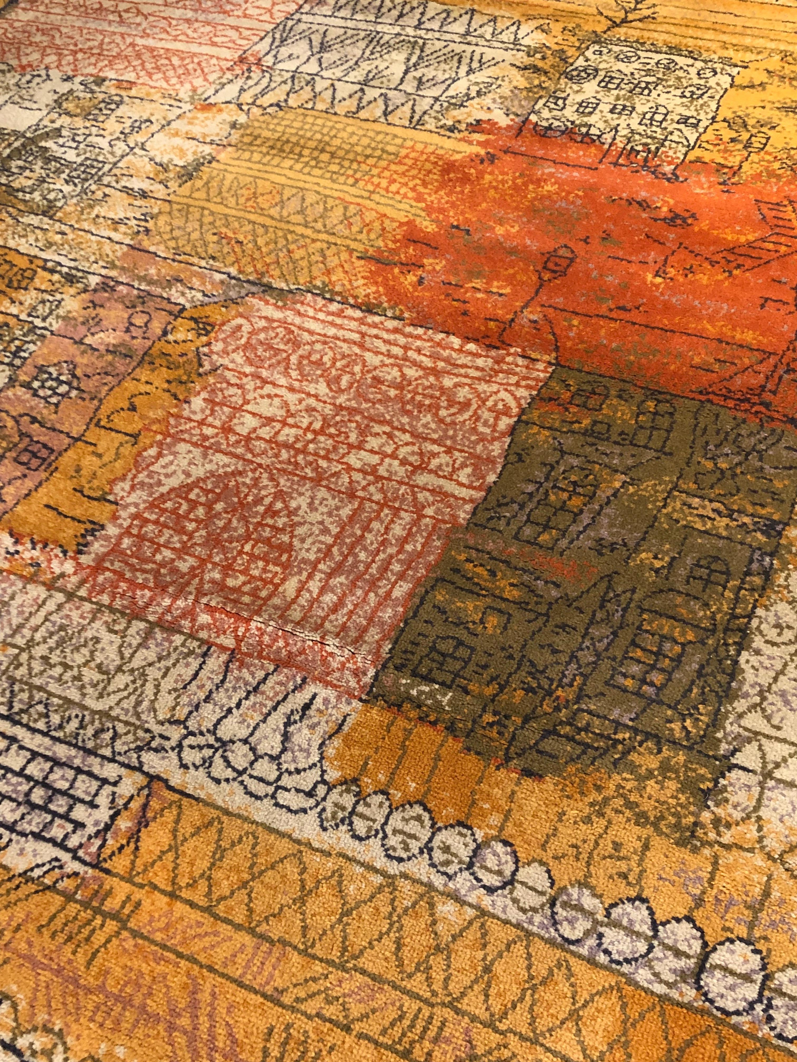 Skandinavischer Vintage-Teppich „Florentinische Villenviertel“ von Paul Klee aus dem 20. Jahrhundert (Wolle) im Angebot