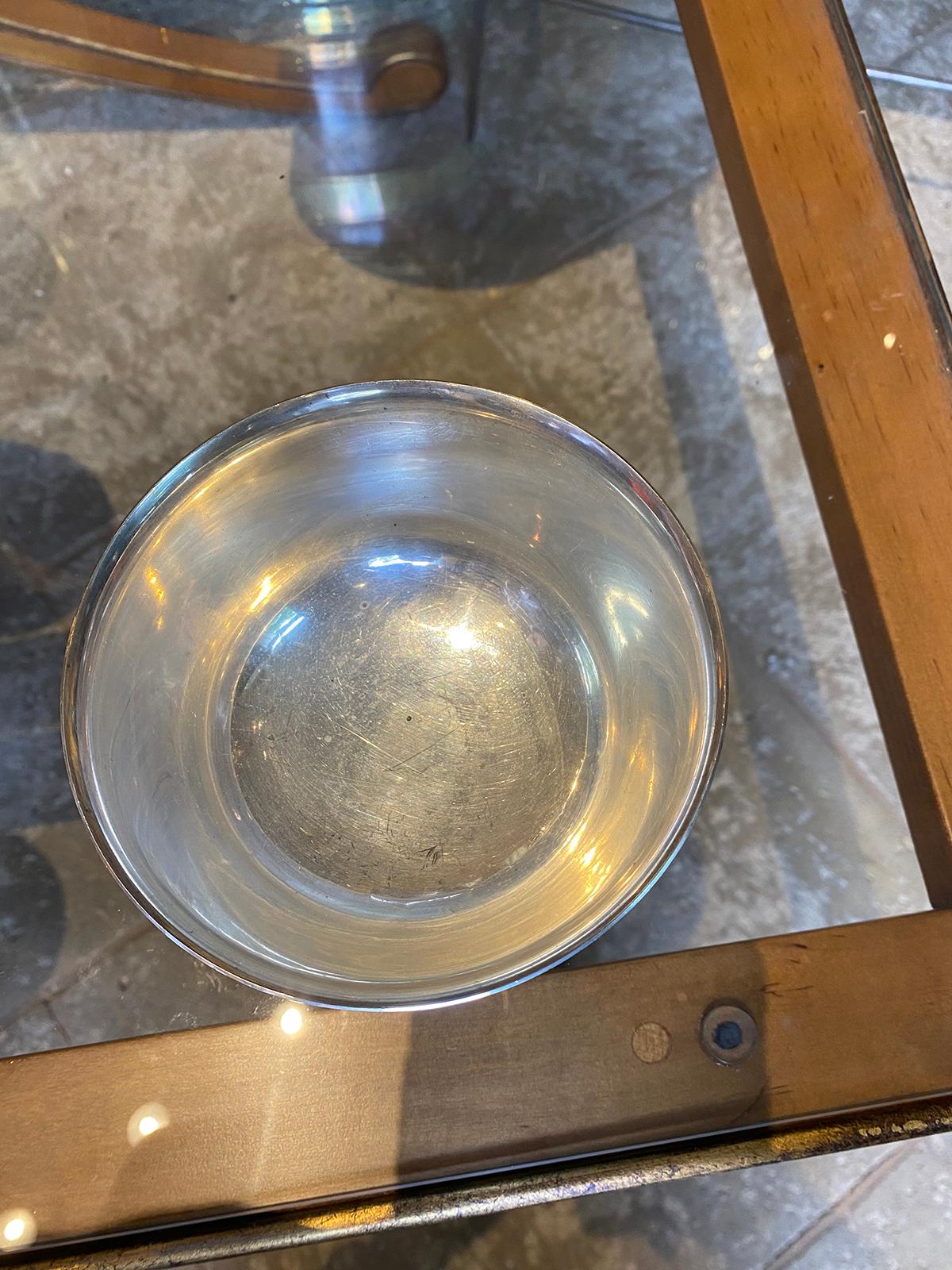 20th Century Paul Revere Sterling Silver Bowl for Cartier, Engraved T, Marked 2