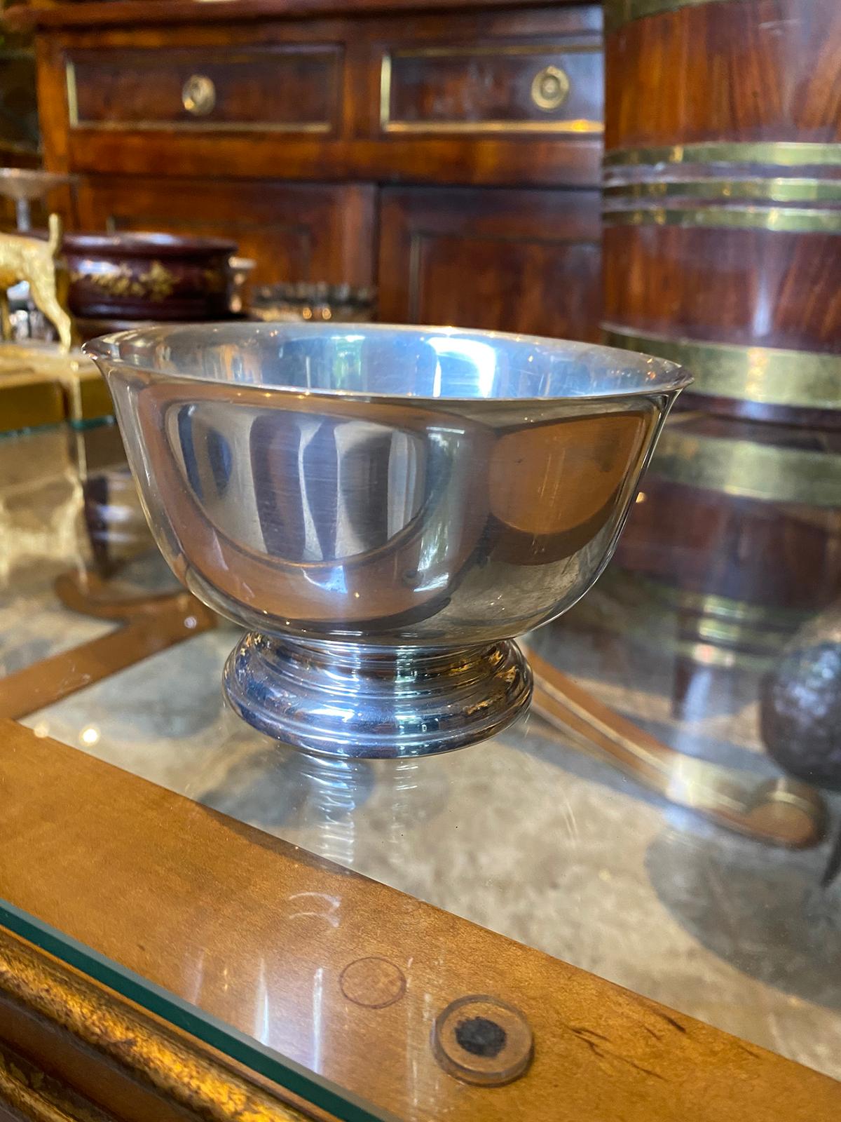 20th Century Paul Revere Sterling Silver Bowl for Cartier, Engraved T, Marked 3
