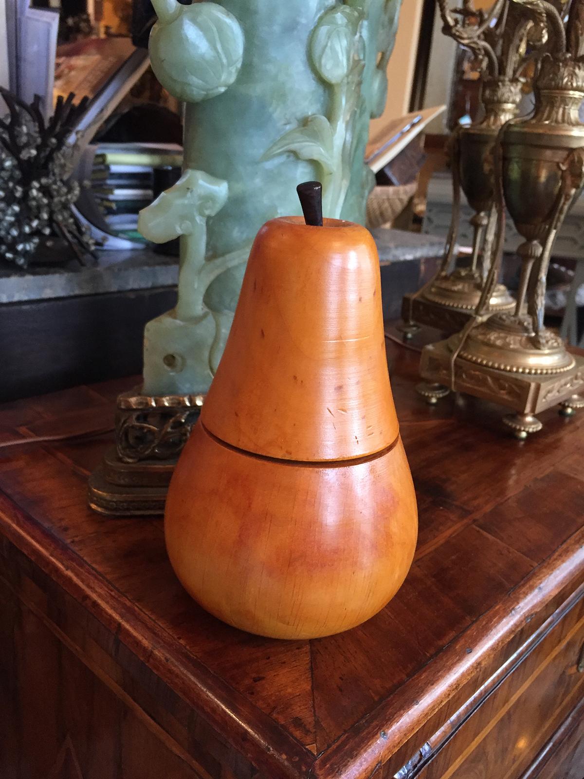 20th century pear tea caddy box.