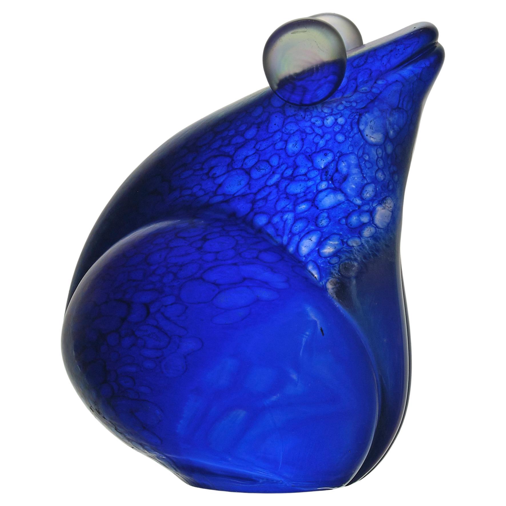 20th Century Pearlescent Glass Frog entitled "Seated Frog" by John Ditchfield For Sale