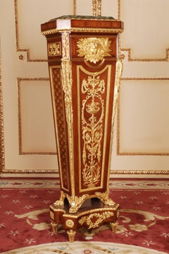 20th Century Pedestal Column in the Ancient Antique Louis XVI Style Rosewood