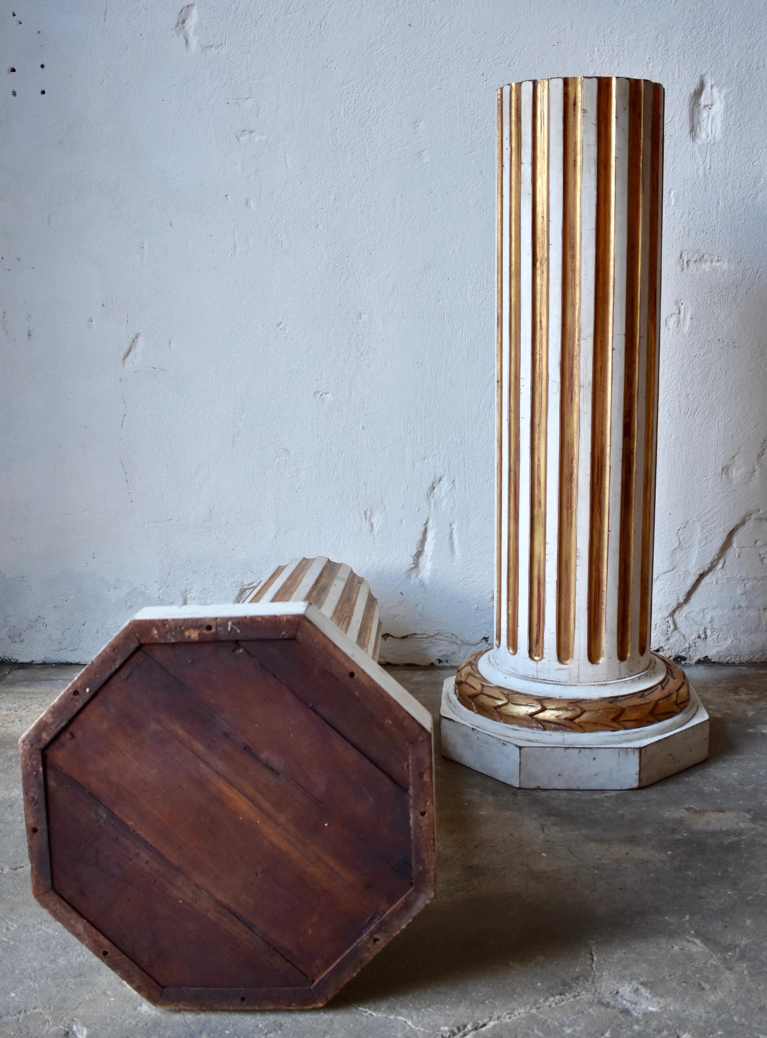 Hand-Painted 20th Century Pedestals in Gustavian Style