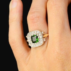 20. Jahrhundert Peridot 18 Karat Gelbgold Silber Antiker Ring