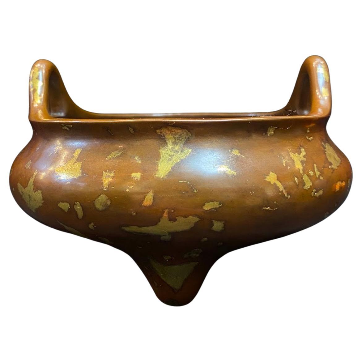 20th Century Period Antique Gilt-Splash Bronze Censer For Sale