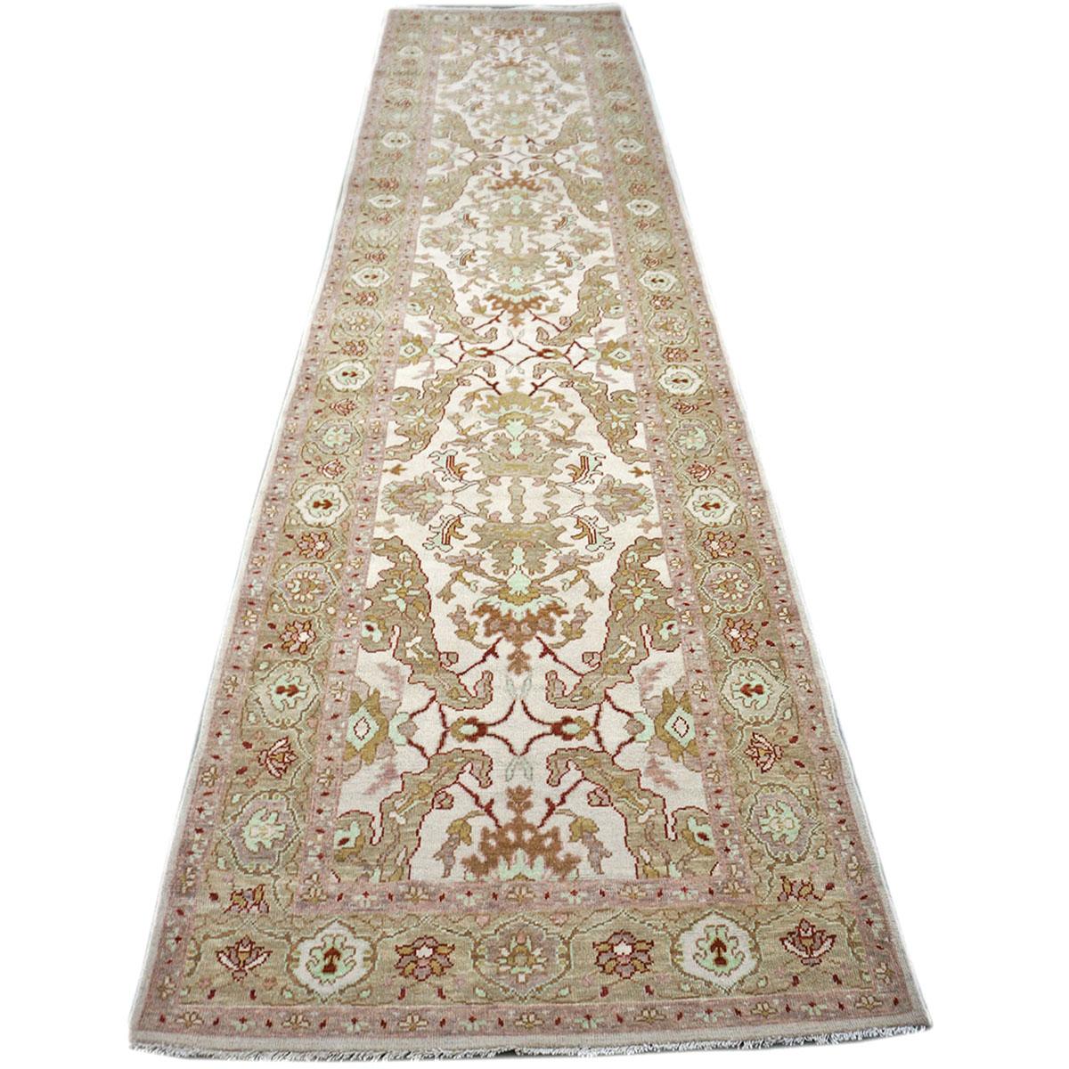 Ashly Fine Rugs presents an antique recreation of an original Persian Sultanabad hallway runner rug. Persian Sultanabads are perhaps the most desired rugs by both connoisseurs and interior designers. Made with all vegetable-dyed, handspun wool and