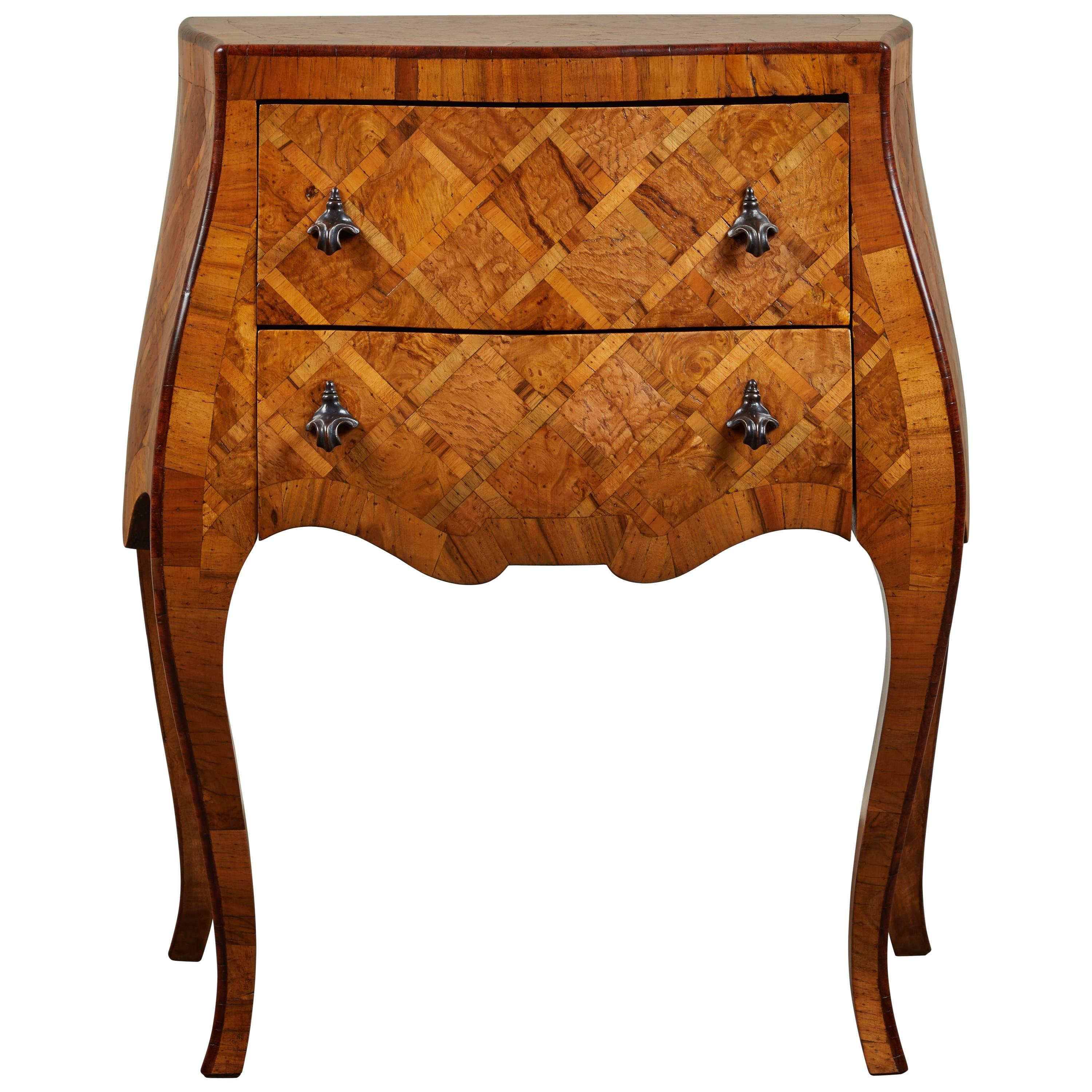 20th Century Petite Italian Marquetry Chest of Drawers For Sale