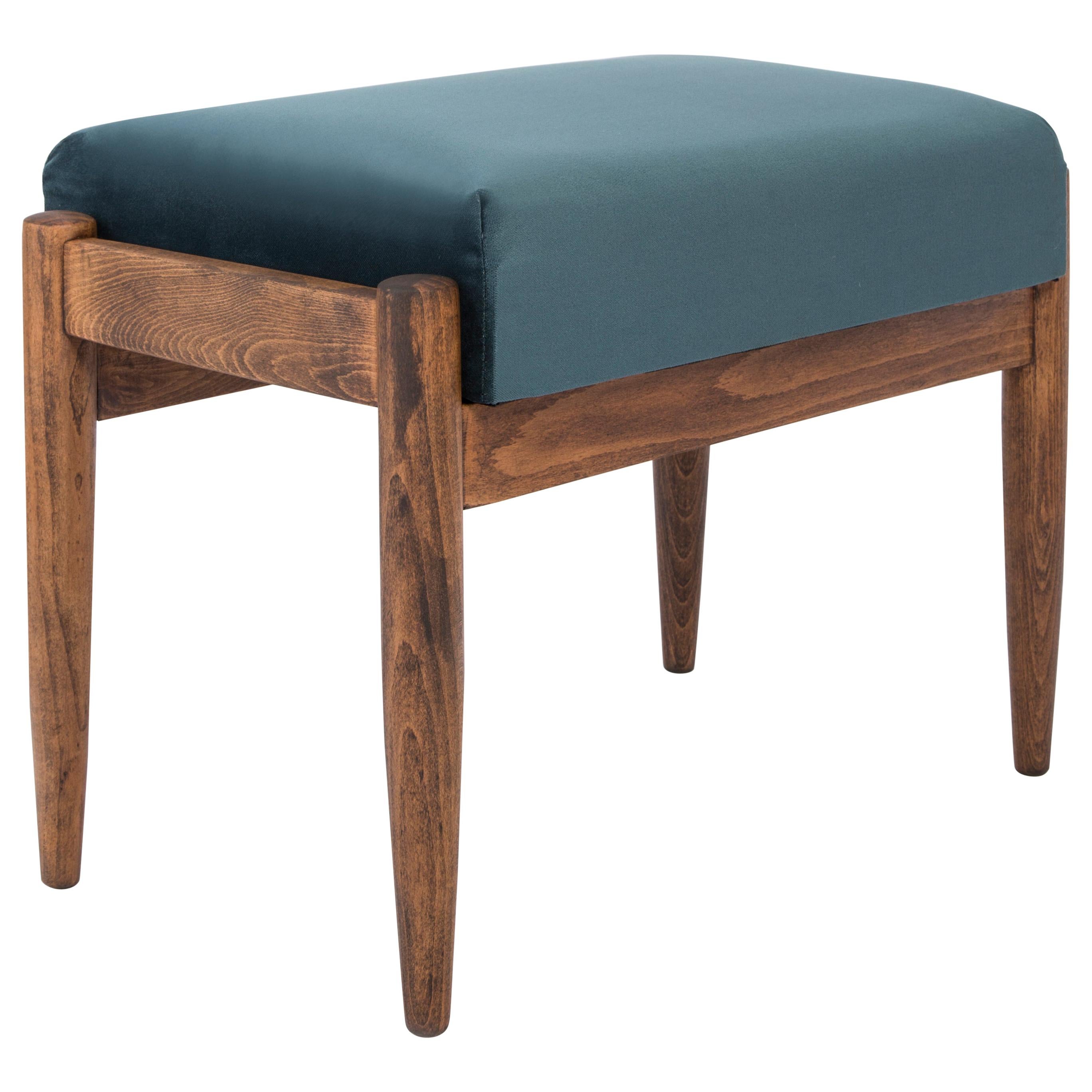 20th Century Petrol Blue Vintage Stool, Edmund Homa, 1960s For Sale