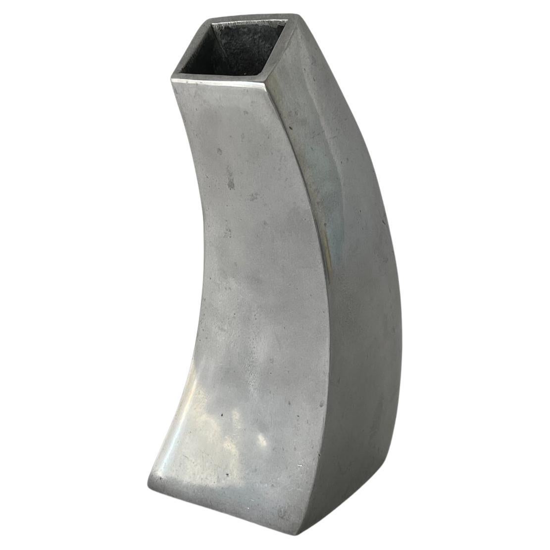 Bead Vase 17H Pewter For Sale at 1stDibs