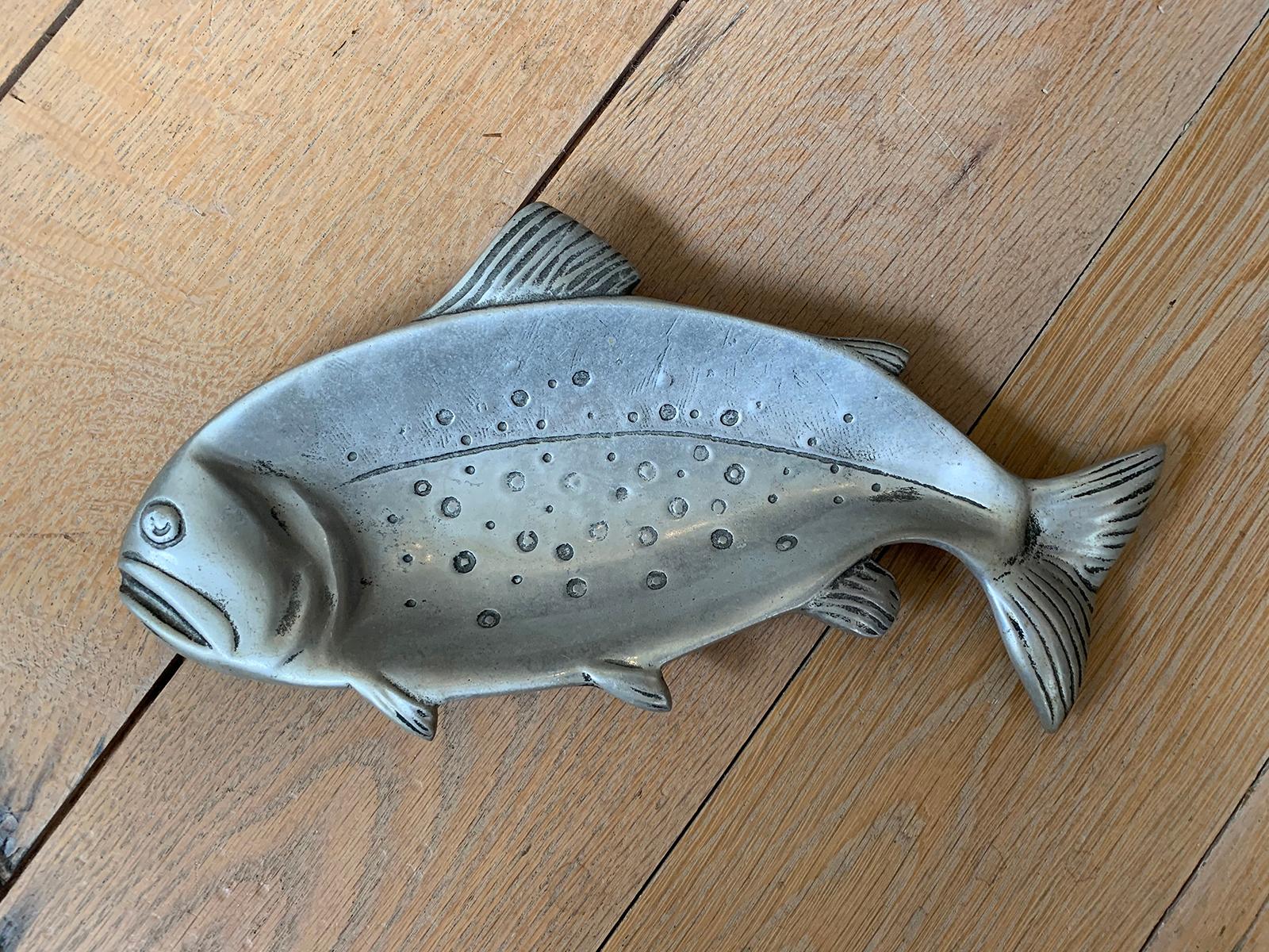 20th century Pewter Trout serving tray.