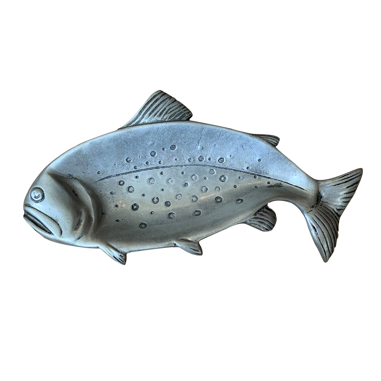 20th Century Pewter Trout Serving Tray