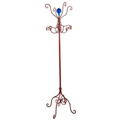 20th Century Piero Fornasetti Coat Rack in Wrought Iron and Printed Glass Pome