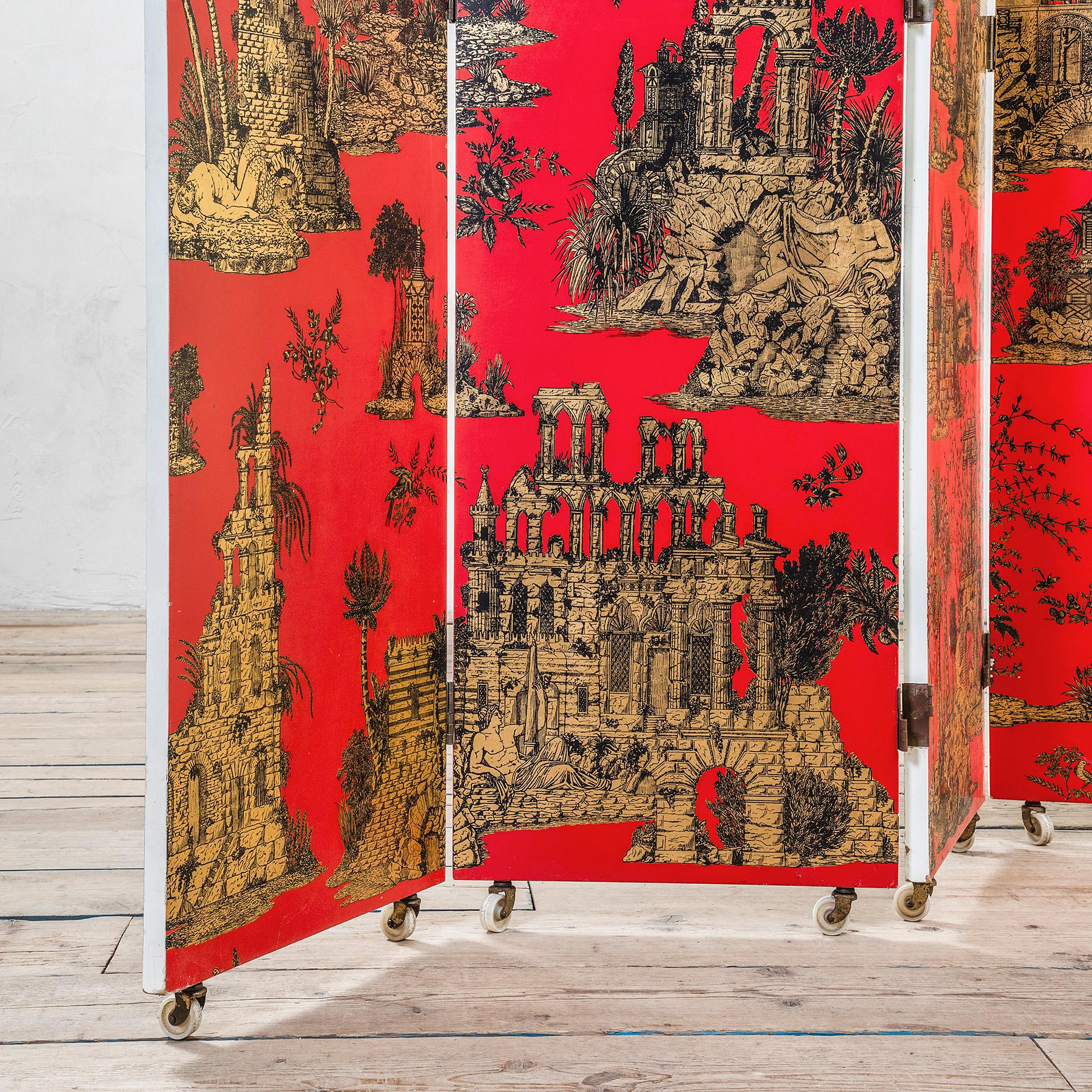 Mid-Century moderno 20th Century, Piero Fornasetti Decoratvie Wooden Screen Gran Coromandel in vendita