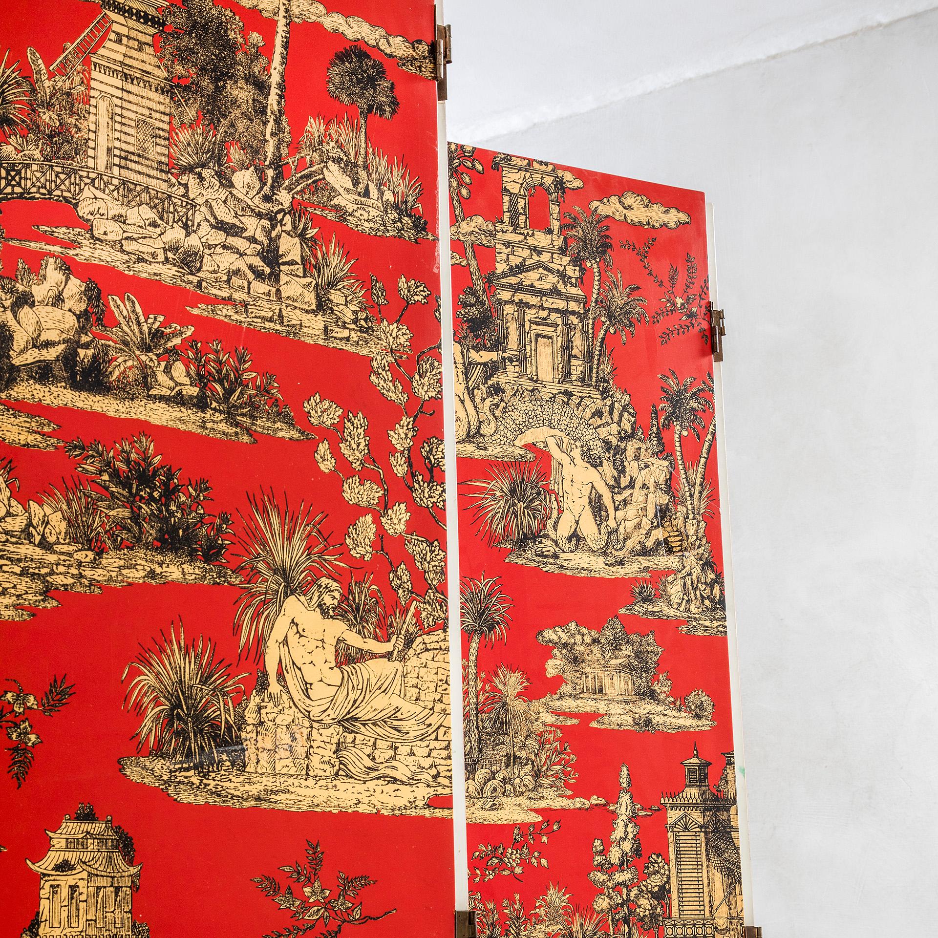 20th Century, Piero Fornasetti Decoratvie Wooden Screen Gran Coromandel In condizioni buone in vendita a Turin, Turin