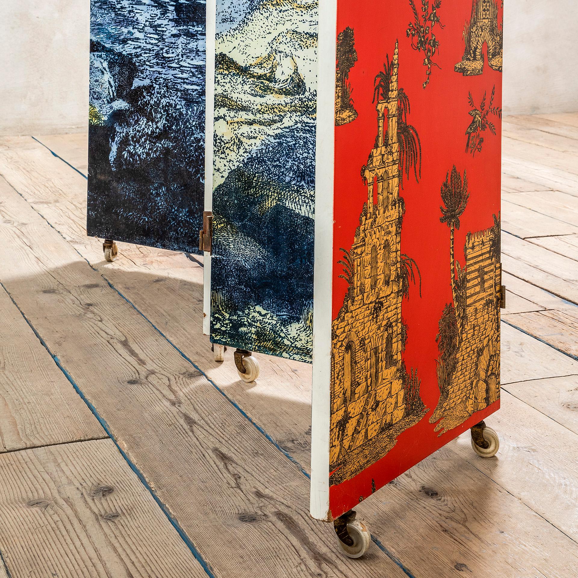 20th Century, Piero Fornasetti Decoratvie Wooden Screen Gran Coromandel in vendita 2