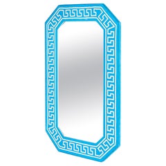 20th Century Piero Fornasetti Mirror with Decorative Blue and White Frame, 1950s