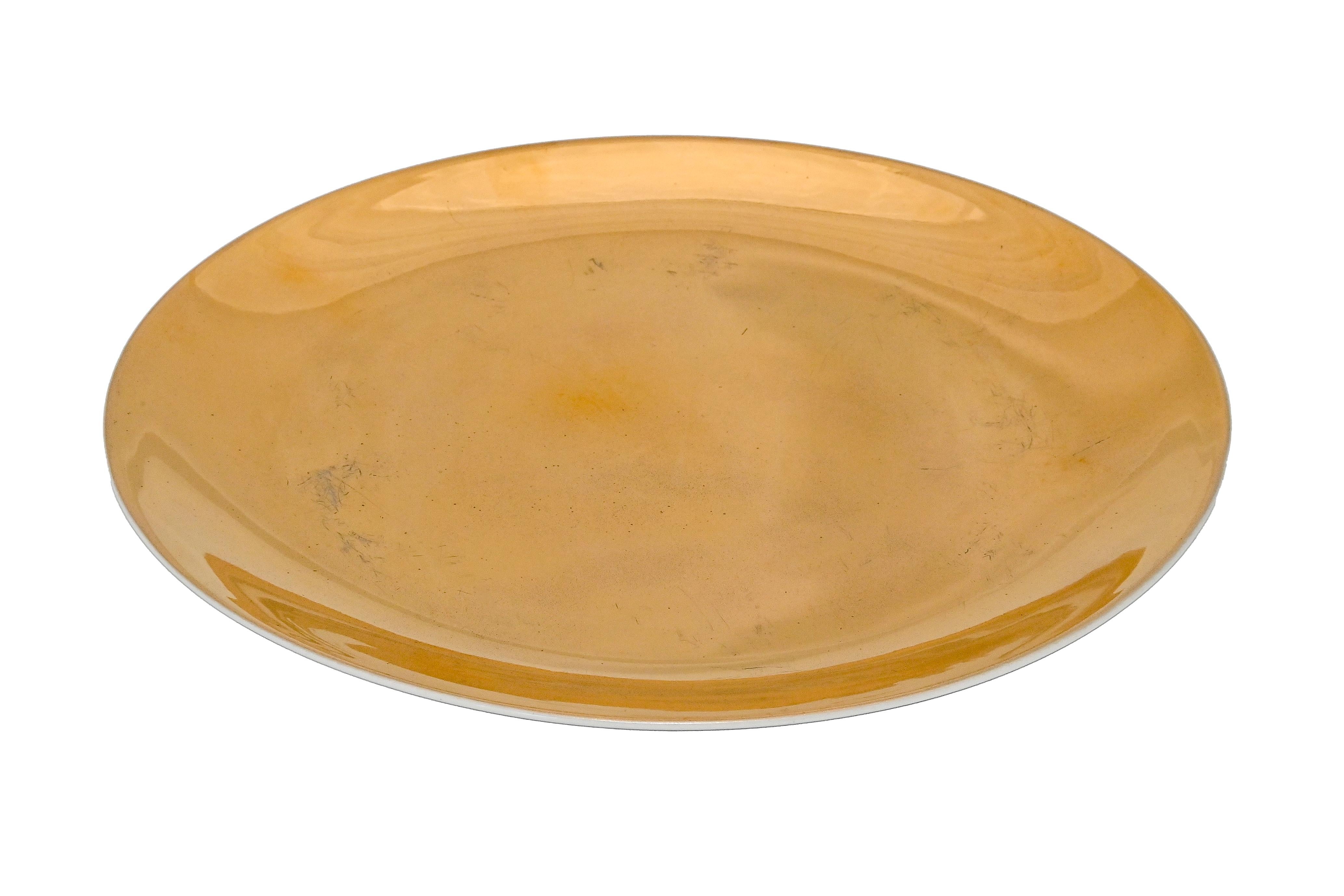italien Assiettes Piero Fornasetti du 20ème siècle en porcelaine dorée  en vente