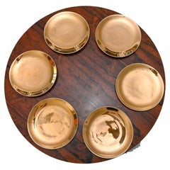 Assiettes Piero Fornasetti du 20ème siècle en porcelaine dorée 